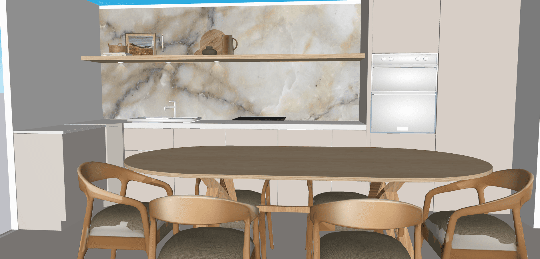Cuisine — La Rochelle — vue 2 — rendu SketchUp