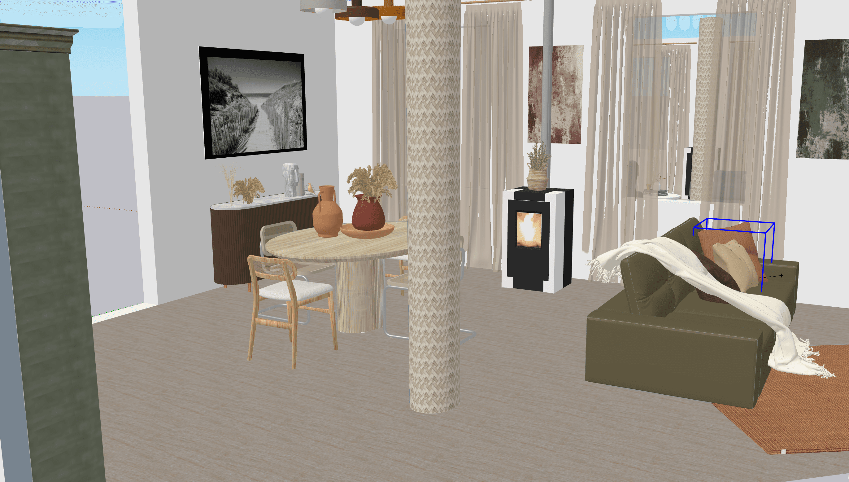 Salon — La Rochelle — vue 1 — rendu SketchUp