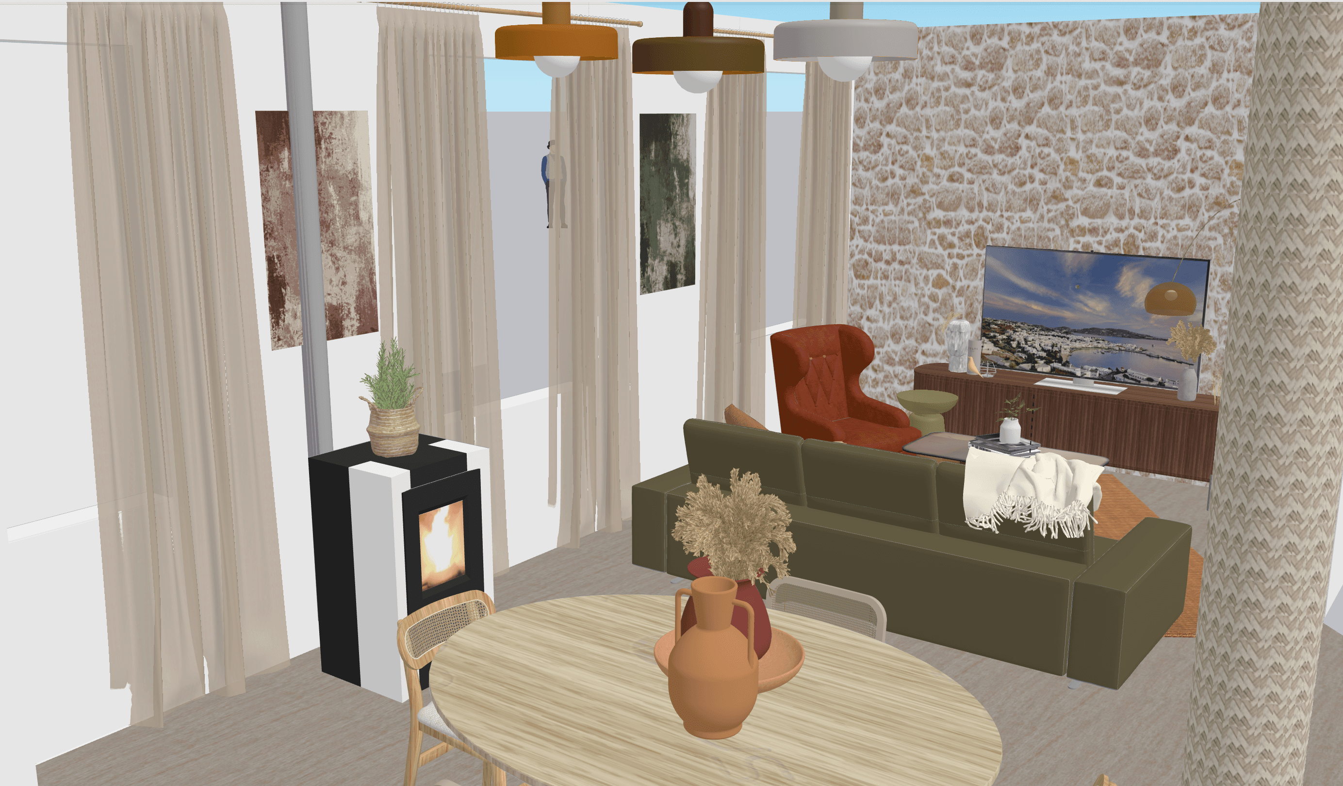 Salon — La Rochelle — vue 3 — rendu SketchUp
